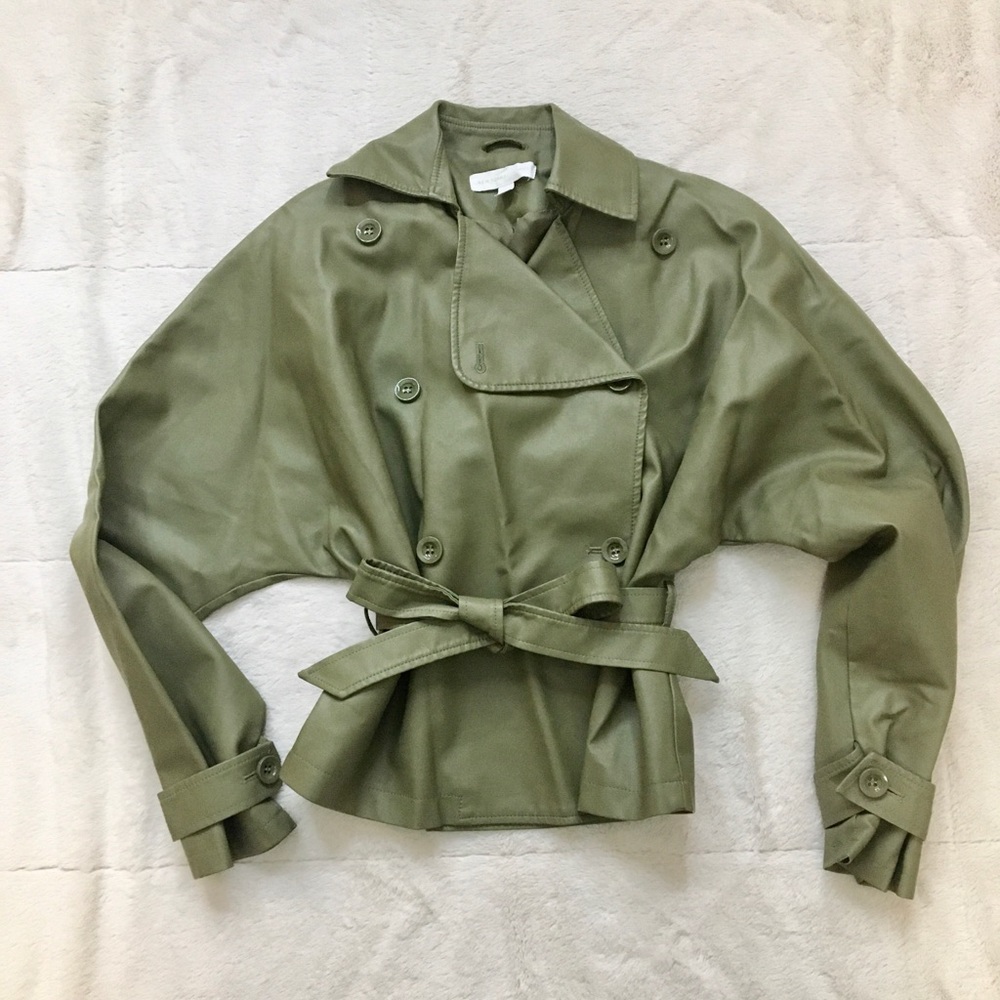 New York & Company Green Faux Leather jacket